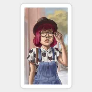 Hipster girl Sticker